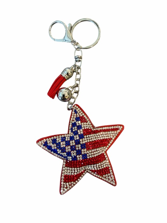 Source Unknown Accessories - Source Unknown Rhinestone Star Keychain with Red Tassel